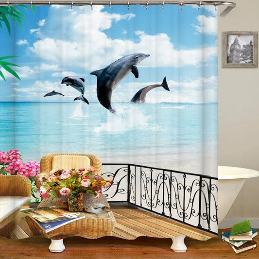 Rideau "Aqua Plage tropicale"