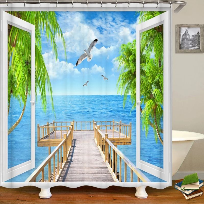 Rideau "Aqua Plage tropicale"