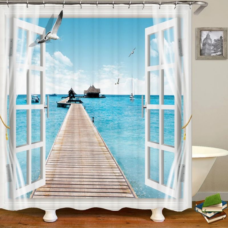 Rideau "Aqua Plage tropicale"