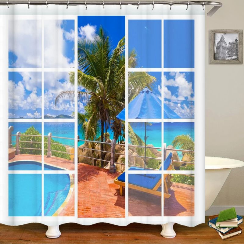 Rideau "Aqua Plage tropicale"