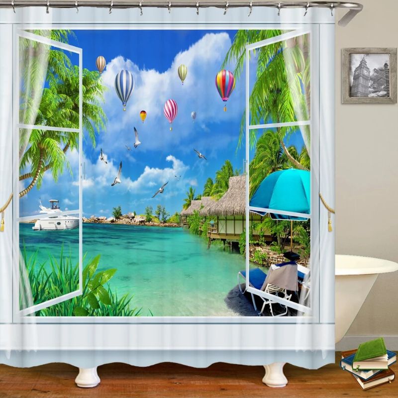 Rideau "Aqua Plage tropicale"
