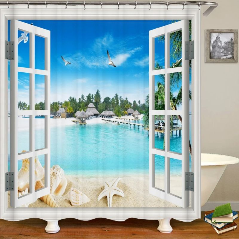 Rideau "Aqua Plage tropicale"