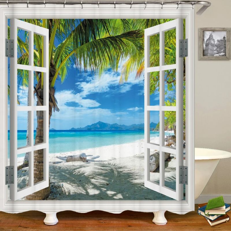 Rideau "Aqua Plage tropicale"