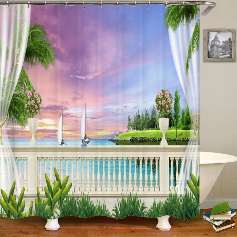 Rideau "Aqua Plage tropicale"