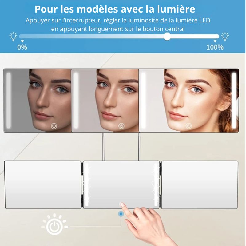 Miroir Panorama de Luxe | 3 volets
